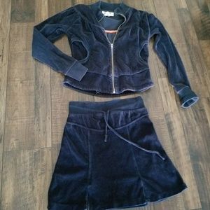 Vintage Royal blue Velour Outfit